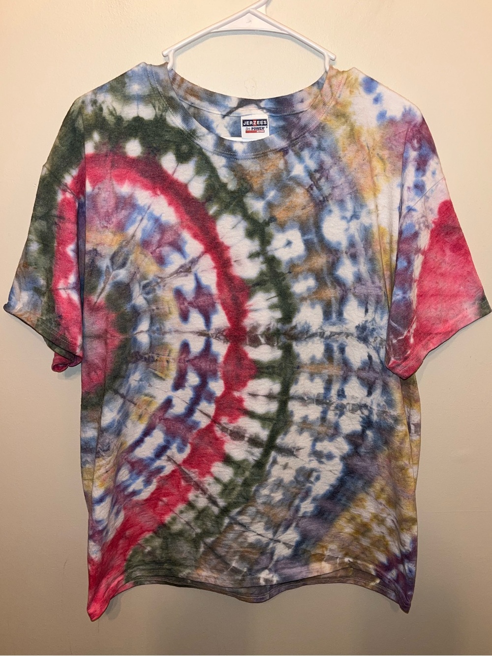 Custom Made Tie-Dye Short Sleeve Tshirt Spiral Colorful Size L Festival Hippie